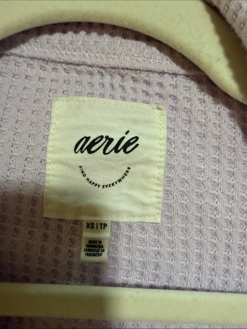 Aerie Lavender Waffle Knit Button-Up Shirt Jacket for women - Picture 5 of 5